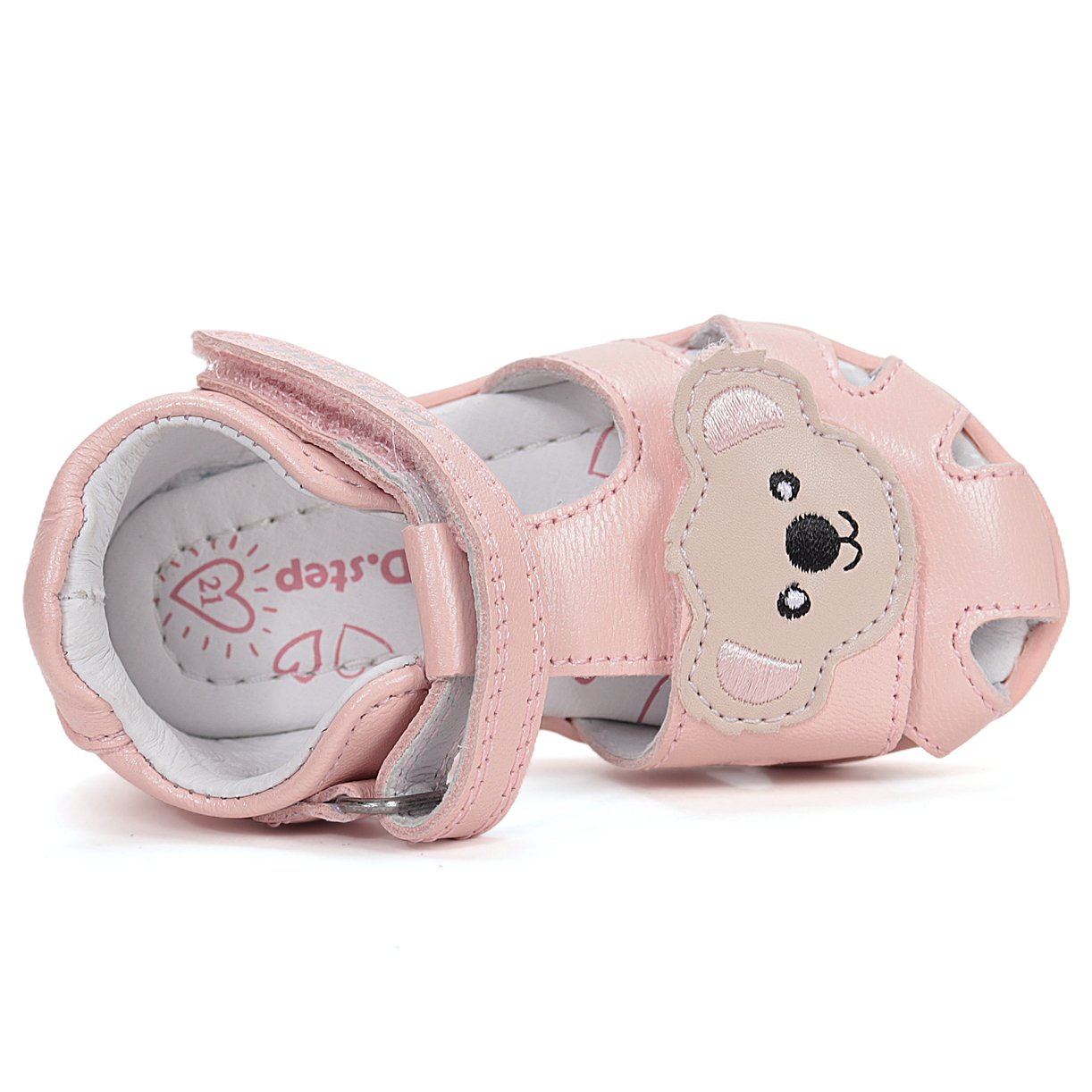 DD Step skórzane Sandałki Barefoot Baby Pink Koala - obrazek 6