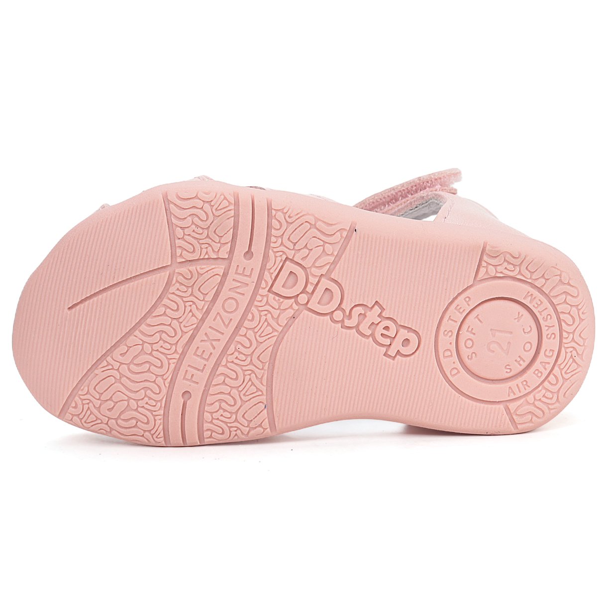 DD Step skórzane Sandałki Barefoot Baby Pink Koala - obrazek 7
