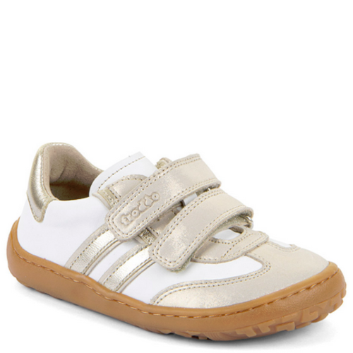 Froddo Barefoot skórzane buty sportowe F-Motion White/Gold