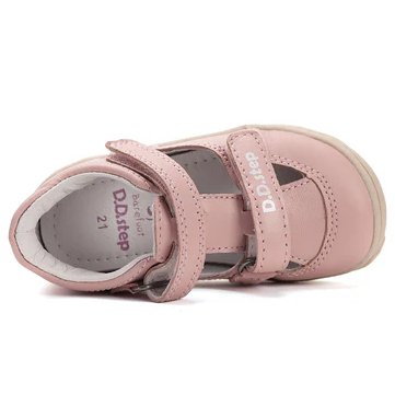 DD Step skórzane półsandałki barefoot Baby Pink - obrazek 3