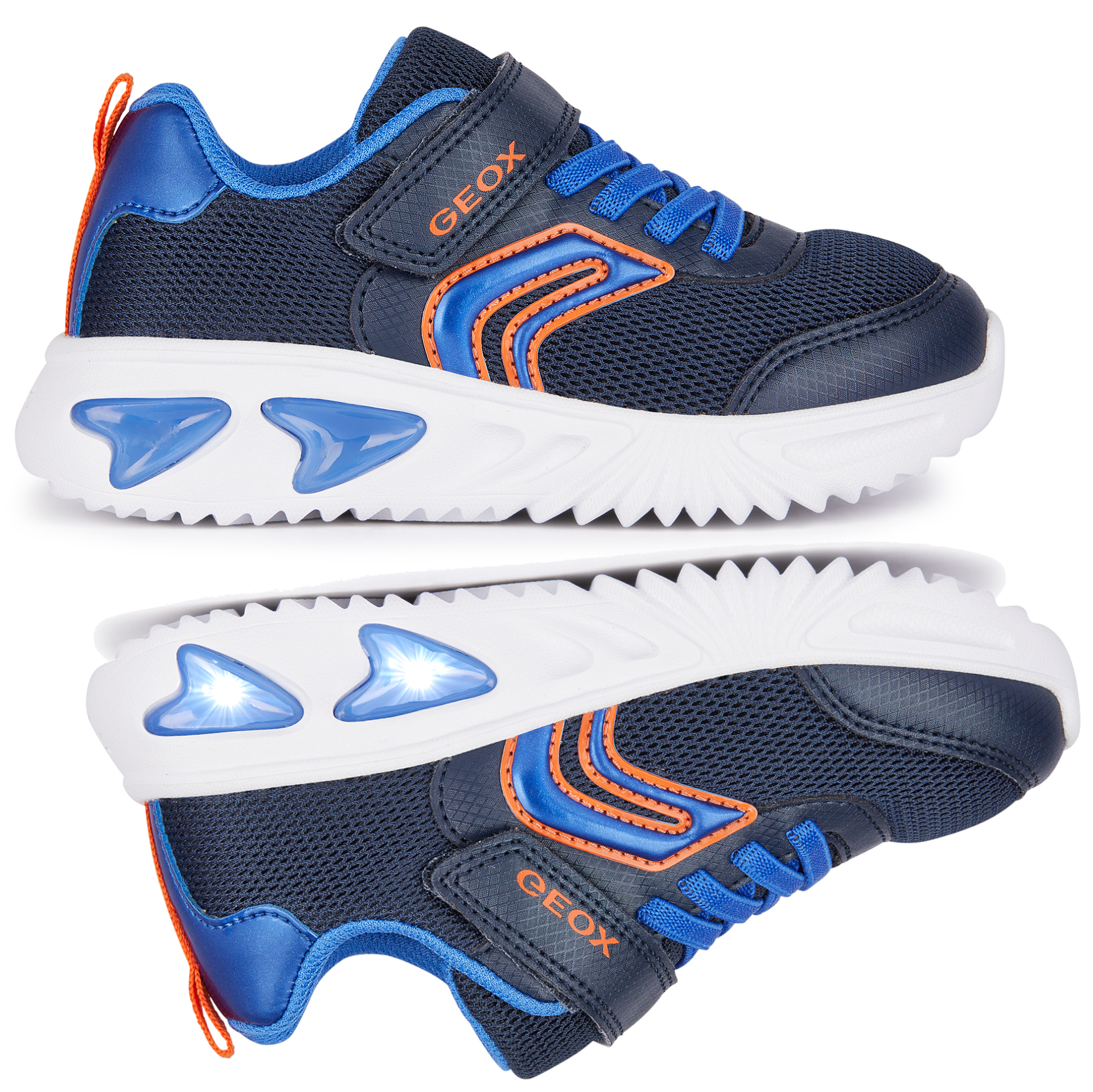 GEOX Sneakersy ze światełkami J ASSISTER B. C NAVY/ROYAL