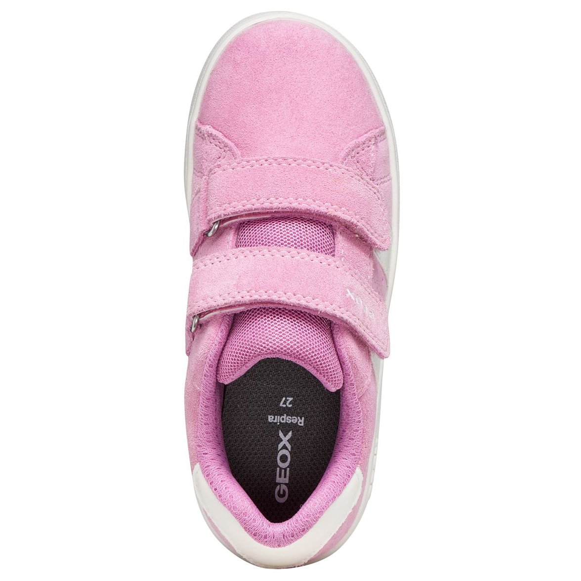 Geox skórzane sneakersy dziewczęce J Eclyper DK Pink/White - obrazek 2