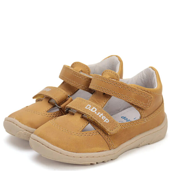DD Step skórzane półsandałki barefoot Yellow