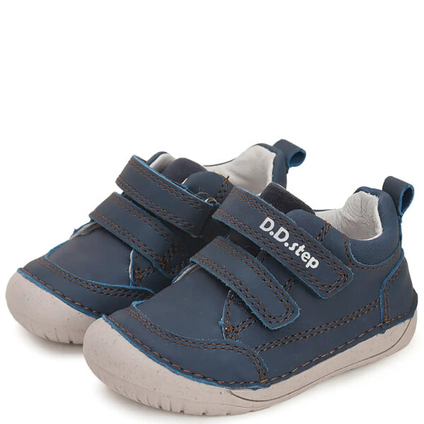 DD Step skórzane granatowe półbuty Barefoot