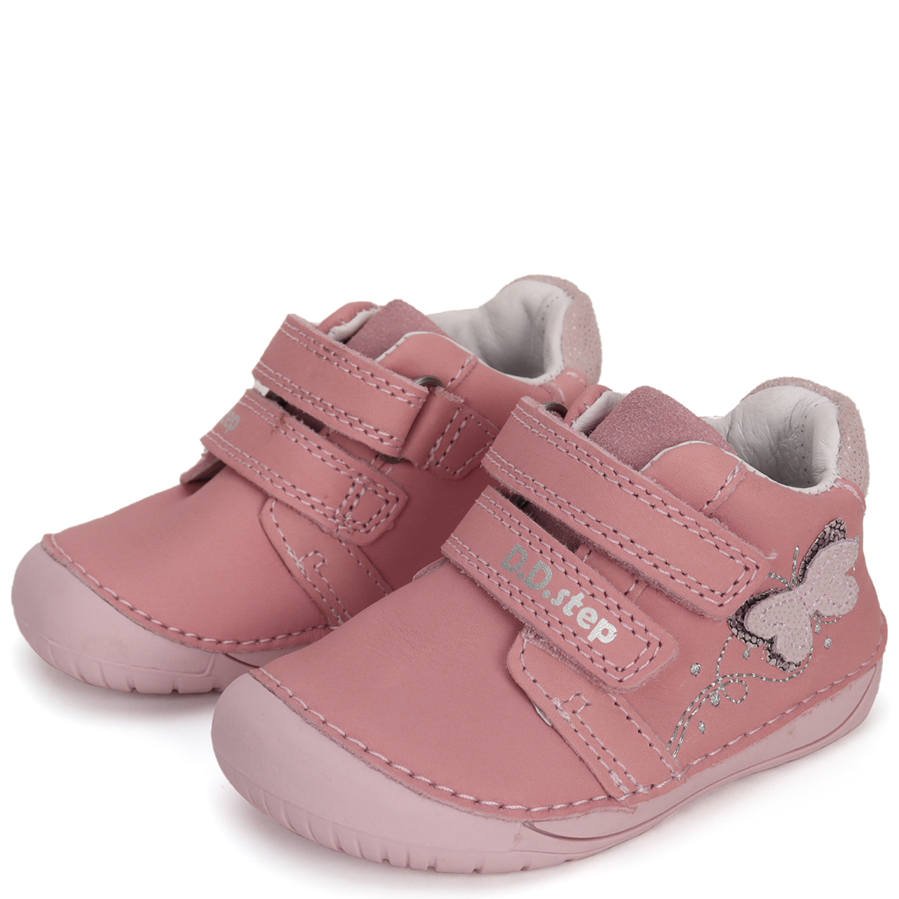 DD Step skórzane półbuty Barefoot z motylkiem