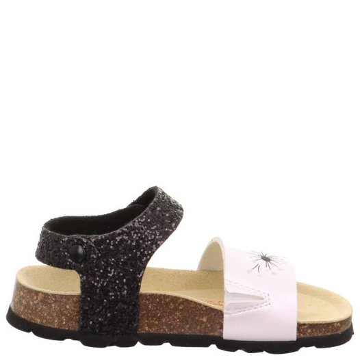 Dziewczęce sandały SUPERFIT FUSSBETTPANTOFFEL Weiss/Schwarz - obrazek 3