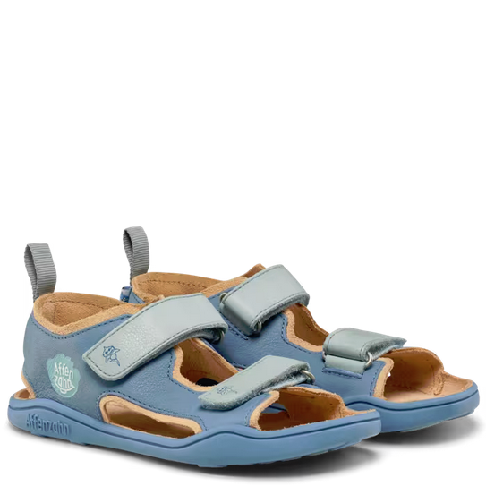 Affenzahn lekkie skórzane sandały barefoot Airy Shark Blue