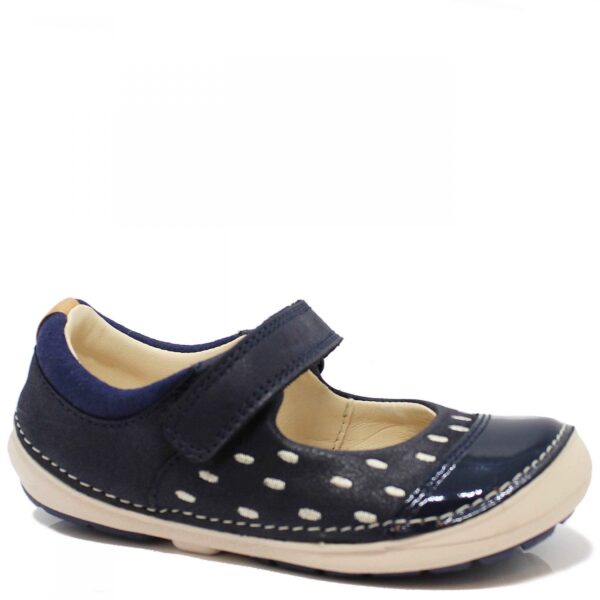 Clarks balerinki Softly Lou Fst Navy Leather tęgość F