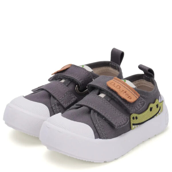 DD Step przewiewne trampki Barefoot z rekinem Dark Grey